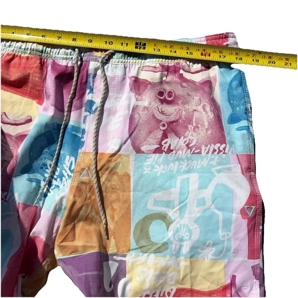 Vissla Tropical Mud Flappers XL Ecolastic Surfing BoardShort Drawstring 16.5”